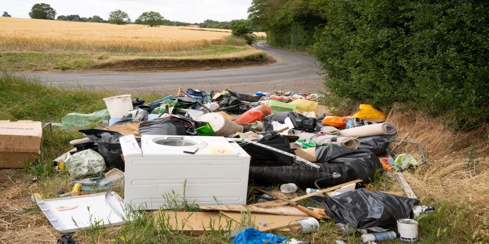 Fly tipping in the countryside